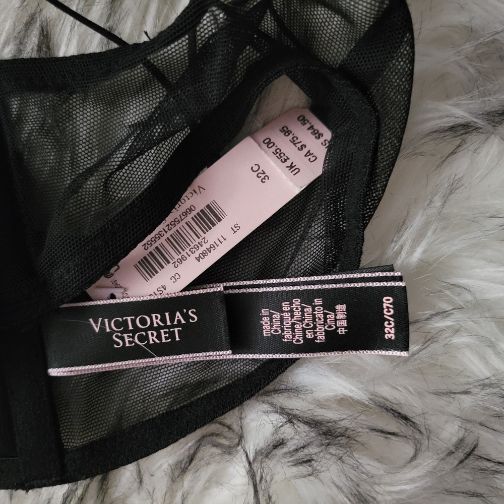 Victoria's Secret black mesh set 32C/Small - Picture 8 of 9